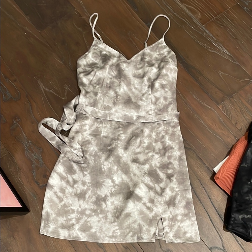 NWOT Abercrombie Silk Grey Mini Dress